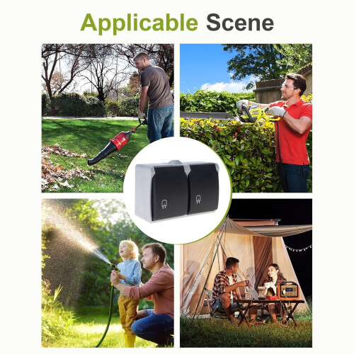 Electrical Outlet Two-Hole2-Gang Waterproof Outdoor Socket 1