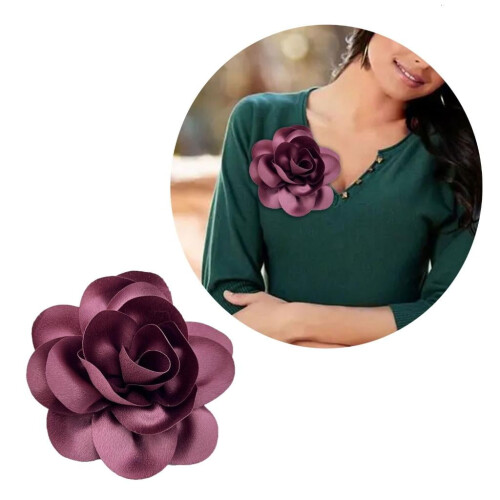 Broche francés negro con forma de flor, 14 cm. 1