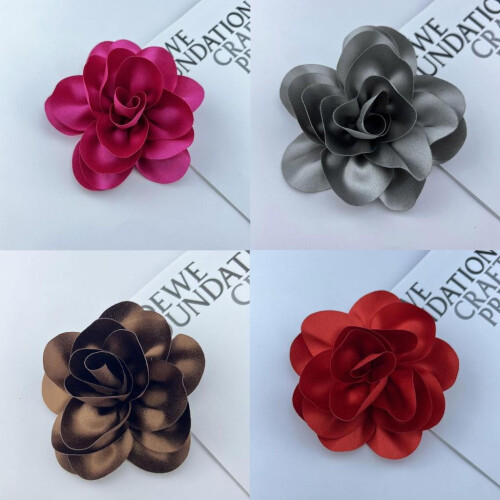 Broche francés negro con forma de flor, 14 cm. 2