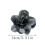 Broche francés negro con forma de flor, 14 cm. 5