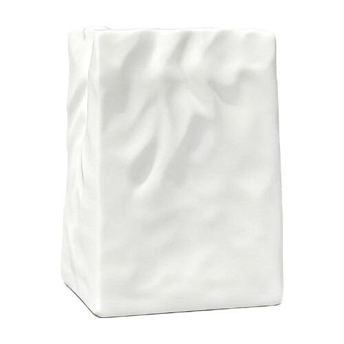 Jarrón de plástico blanco de 14x14x11 cm. 1