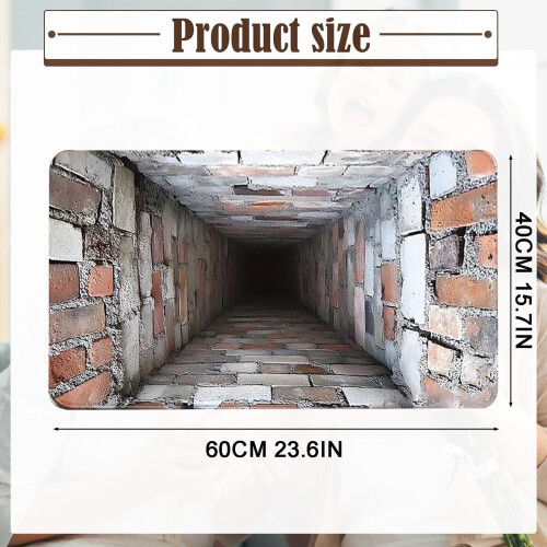 Αντιολισθητικό χαλάκι πόρτας 3D Hole Illusion, 23,6"x15,7", χαλί οπτικής ψευδαίσθησης για 2