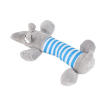Giocattolo lungo in peluche a righe che fa squittire per piccoli animali domestici