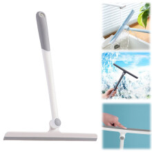 360 Rotatable Window Squeegee, Shower Squeegee for Glass Doors Bathroom Mirror Windows Cars and Tile Walls, Silicone Plastic Squiggy Cleaner Tool