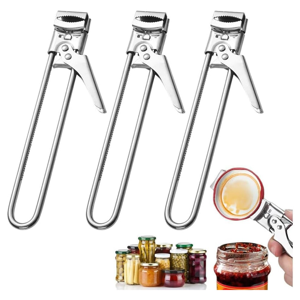 Adjustable Stainless Steel Can & Jar Opener, Lid Gripper for Weak Hands â Manual Kitchen Tool