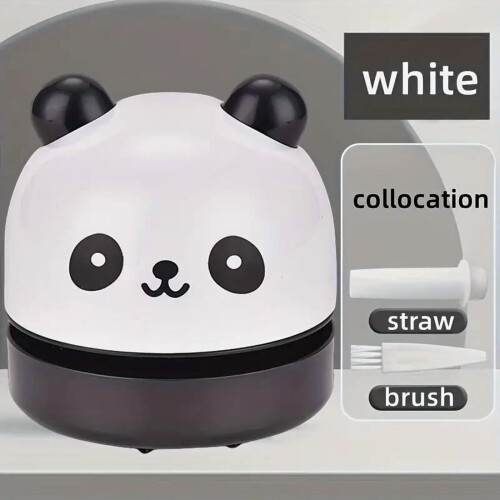 Mini aspirateur de bureau panda, alimenté par piles (2 AA)