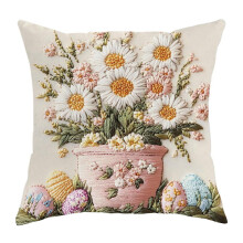 Clúdach Pillow Caitlín Coinín na Cásca 17.7x17.7 orlach