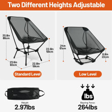 Himalaya Ultralight Beach Chair 2-Height Folding Camping