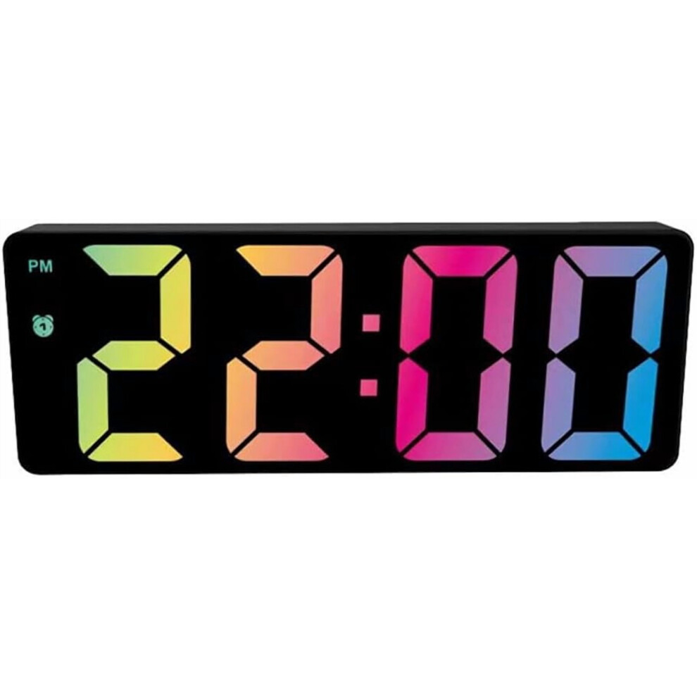 6.2" Digital Alarm Clock For Kids – Snooze, Dimmer, Tap Wake, Big Digits, Dazzle Colors – Compatible With Home/Office (Black) Black