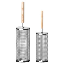 Panier à griller avec poignée en bois, acier inoxydable 304, 1 pièce