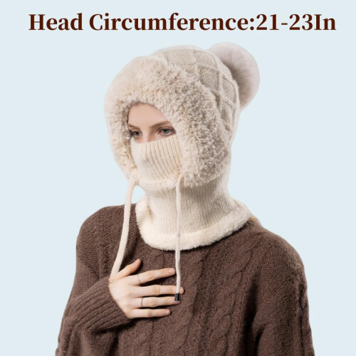 Gorro de invierno de forro polar con máscara y bufanda integradas. 1