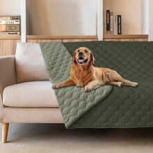 Double-Sided Waterproof Dog Blanket, Reversible Pet Bed Cover for Couch/Sofa/Car – Compatible with Large Dogs & Cats (68x82", Dark/Light Olive)