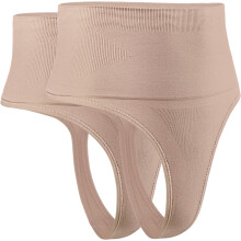 Culotte gainante string sans coutures à taille mi-haute pour femme, effet ventre plat.
