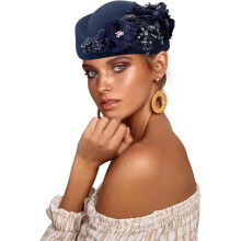 Europäischer und amerikanischer Retro-Filzkopftuchhut im britischen Stil, Damen-Kirchen-Derby-Kopfschmuck mit floralem Muster, weiche