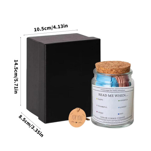Bocal de guérison émotionnelle du Coran avec 90 versets codés par couleur 1