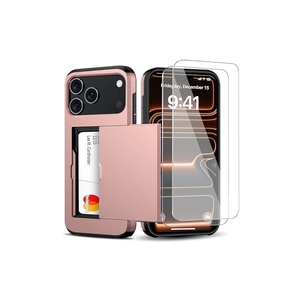 Iphone 17 Pro Wallet Case With Card Holder And 2 Tempered 971050577234