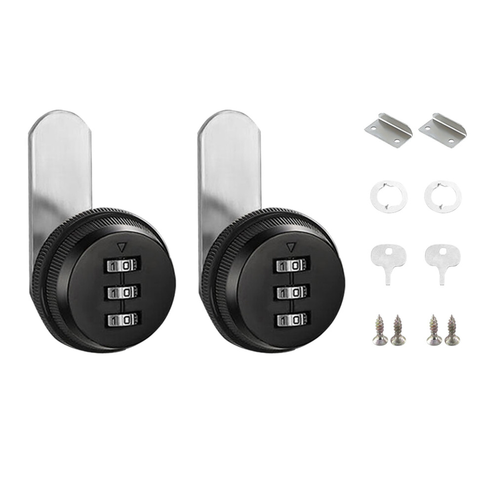 Elegant 3 Digit Passwords Cams Lock Set Of 2 For Mailboxes And Cabinets Sturdy Without Key Zines Alloy Materials 9425574202390