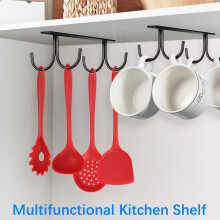 Porte-gobelets sous meuble – Organisateur de tasses suspendu avec crochets, rangement en fer sous étagère, gain de place et compatible avec les