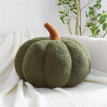 Cojín de peluche con forma de calabaza, 18x18 pulgadas.