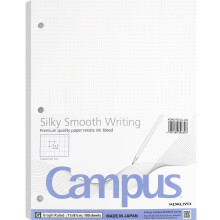 Papel quadriculado 8,25" x 11", 100 folhas, branco liso