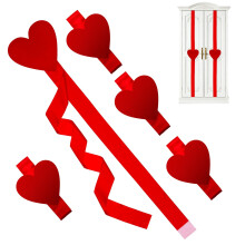 1 nœud décoratif en velours en forme de cœur pour la Saint-Valentin, idéal pour la cuisine et les portes de placards. Rubans rouges festifs pour