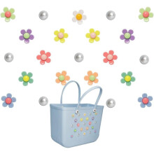 Ciondoli a forma di fiore compatibili con le borse Bogg Bag e Simply Southern Tote, inserti per borse Pearl Bag Bits e altri accessori con ciondoli.