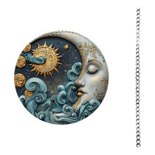 Moon Festival Wall Decoration Acrylics Pendant with Metal Chain for Door Wall Window Indoor and Outdoor