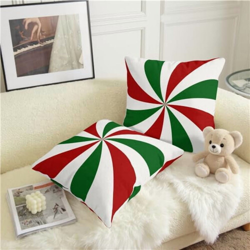 Fodere per cuscini da esterno per San Valentino 18x18 cm, rosse e nere con cuori 1