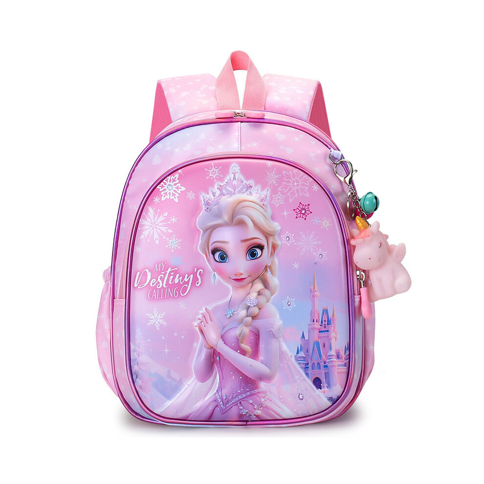 (Pink Elsa) Kids Elsa Cartoon Unicorn Backpack With Cushion Straps And Breathable Material