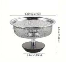 (Sink filter) Kitchen Sink Strainers With Handle Stopper Sink Drain Basket Stainless Steel Mesh Filter Waste Hole Trap Strainer