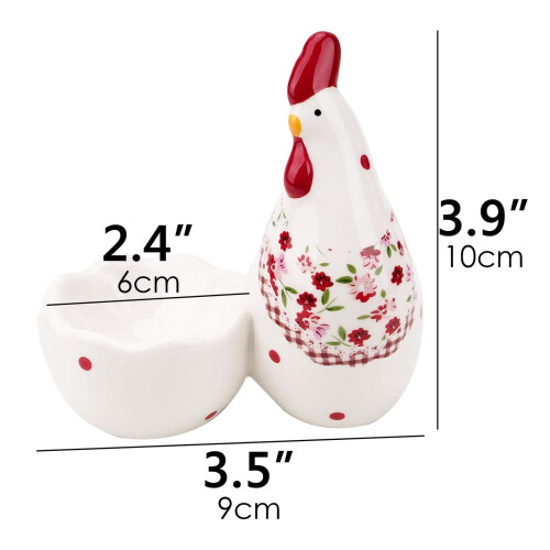 Boutique Chicken Print Ceramic Eggs Holder Storage Cup Easy Tool Breakfast Table Decoration Home Decoration Eggs Cup 2