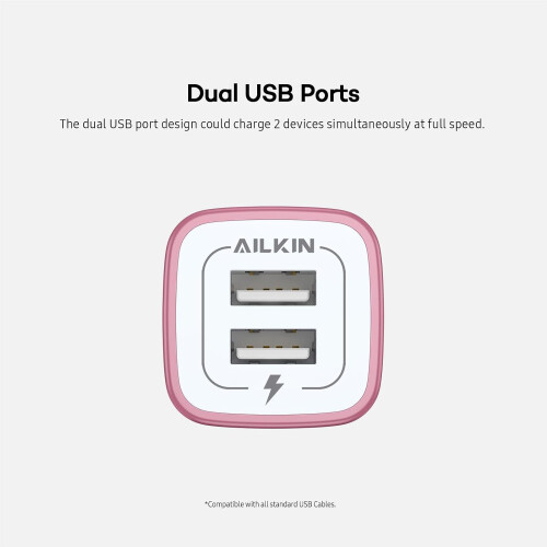 USB-väggladdare med dubbla portar 2.1A 2-pack 2