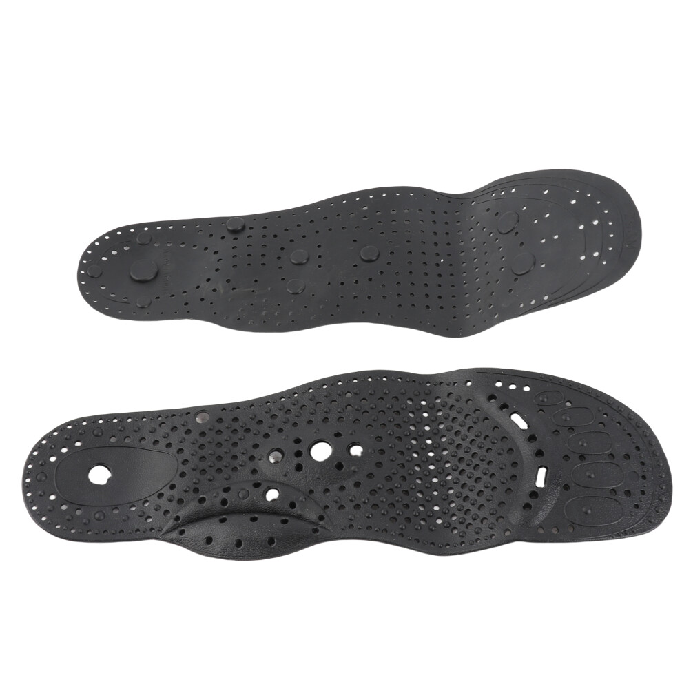 Black Far Infrared Tourmaline Acupressure Insoles 29X9cm Magnesium Shoe Inserts
