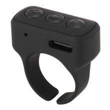Contrôleur de bague Bluetooth avec batterie de 25 mAh, télécommande sans fil pour smartphone, noir
