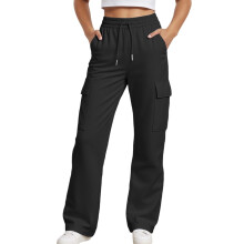 Girls Jogger Pants Solid Color Comfortable Athletic Casual Soft Elastic Waist Tracksuit for Toddler Playground Running Sports,03 Black,10-11 Years