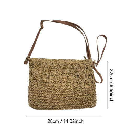 Γυναικείο Τσαντάκι Clutch από Ψάθα – Ελαφριά Τσάντα Θαλάσσης από Ρατάν με Κοίλο 2