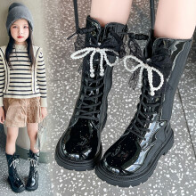 Toddler Boots,Flat Boots Fashionable Comfortable Soft Sole Leather Childrens Boots for Daily Wear,Girls Boots,Z04 Black,8-9 Years
