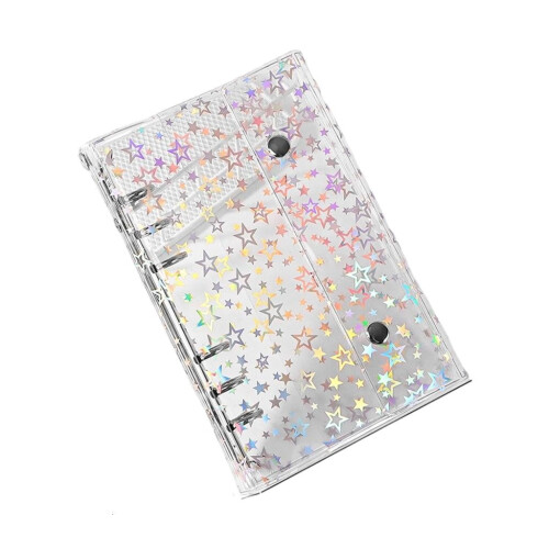 Transparent Ring Binder Folder with Starry Design and Two