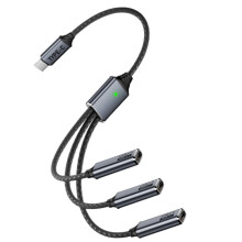 Cable divisor USB-C con 3 puertos para el hogar, viajes y negocios.
