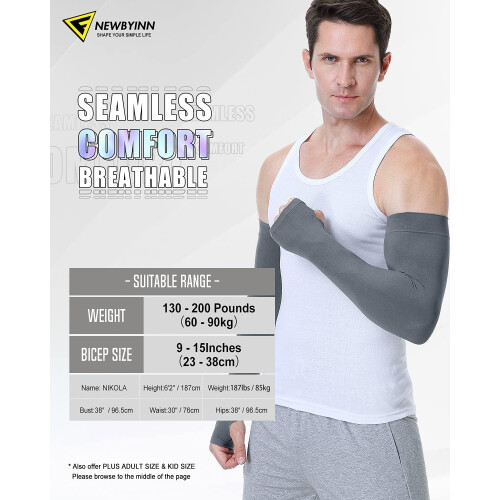 UV Protection Arm Sleeves with Thumb Hole 1 Pair 1