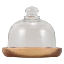 Plateau à cupcakes rond en verre avec couvercle, plateau de présentation et rangement, 1 pièce, idéal pour les cafés et la maison.
