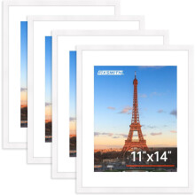 Κορνίζα 11x14, Συσκευασία 4 τεμαχίων, HD Plexiglass, Χωρητικότητα 8x10w/Ματ ή 11x14w/Ματ, Λευκές