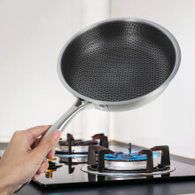 Black Stainless Steel Honeycomb Frying Pan, Nonstick for Cooking