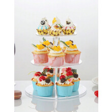 Supporto rotondo in acrilico per torte, espositore multilivello per dessert e cibo, ideale per matrimoni, feste di compleanno e mostre di cupcake.