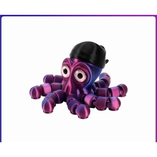 1 τεμάχιο Poseable3D Εκτυπωμένο Χταπόδι Πειρατή με Κινούμενες Αρθρώσεις, Funky