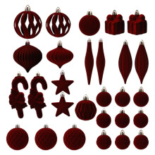 AuroraX 2025 Christmas Decorations Shatterproof Plastic 28 Pcs Coffee Christmas Tree Ornaments Christmas Balls(Multi-Shape) Hanging House Decorations