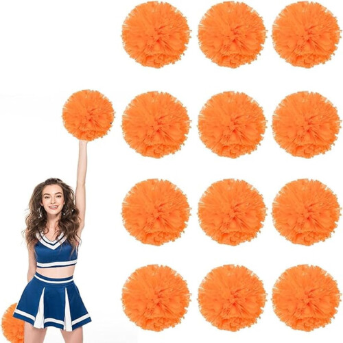 Set van 12 metallic cheer-pompons, 25 cm