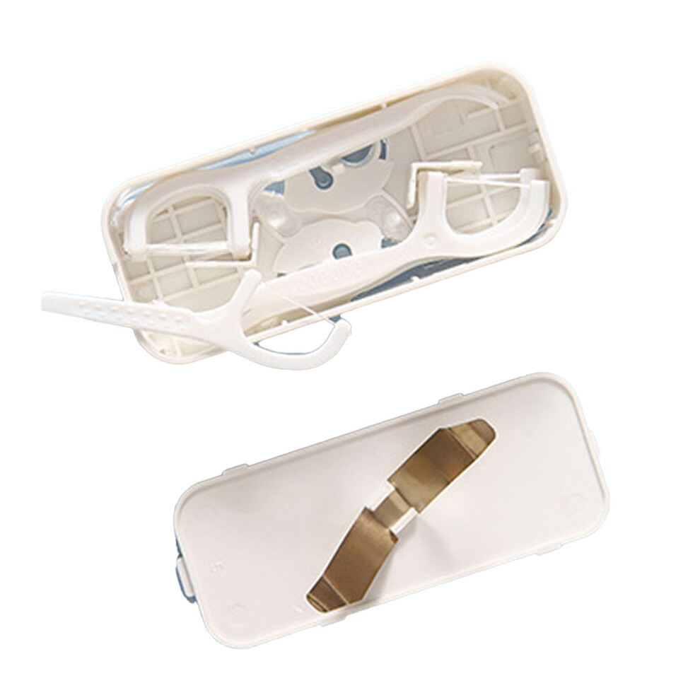 Refillable Portable Dental Floss Dispenser with 12 Floss Sticks, 8x3.8x1.2cm