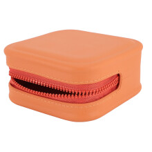 Borsa cosmetica EVA arancione 13x13x7 cm con zip portatile