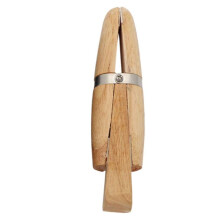 Pince Ă bague en bois, pince de 14 cm, base de 9,5 cm, naturel